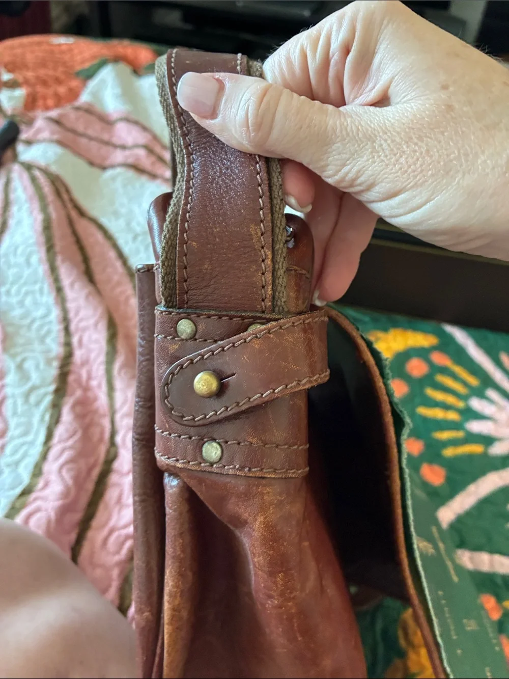 Vintage I Ponti Firenze Brown Leather Shoulder Bag – 1990s Italian Leather